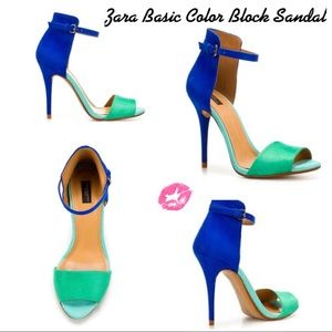 BNWT Color-Block Basic Sandal by Zara Size 37